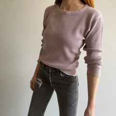 1970s Faded Mauve/Gray 100% Cotton 