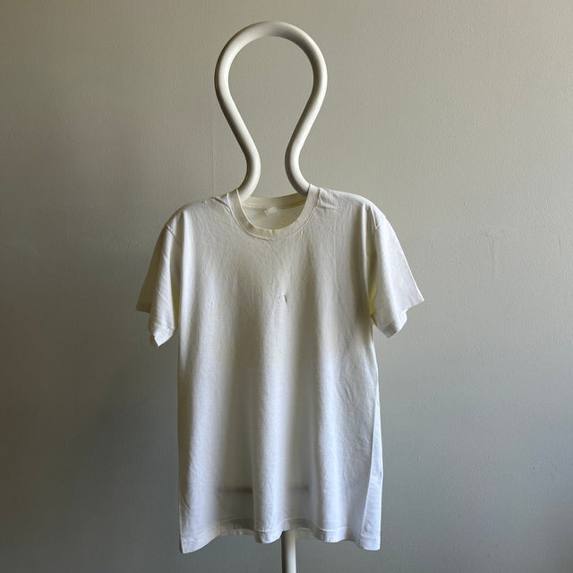 1980s Blank White T-Shirt with Gash