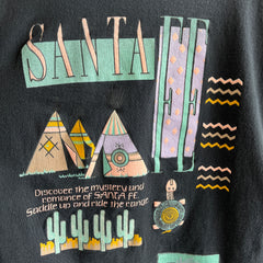 1980s Mock Neck 3/4 Sleeve Santa Fe, New Mexico Tourist Shirt