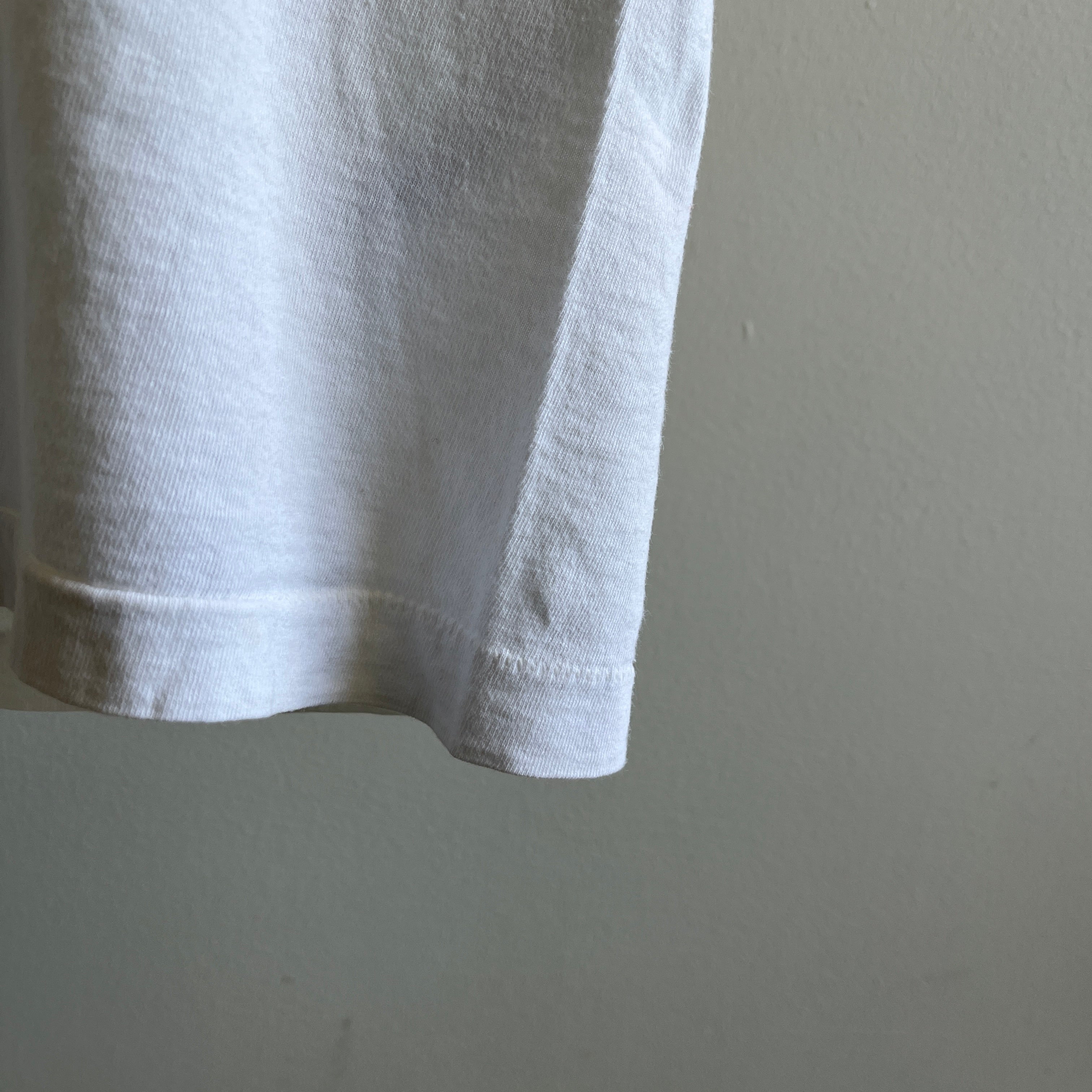 1980s Blank White T-Shirt with Gash