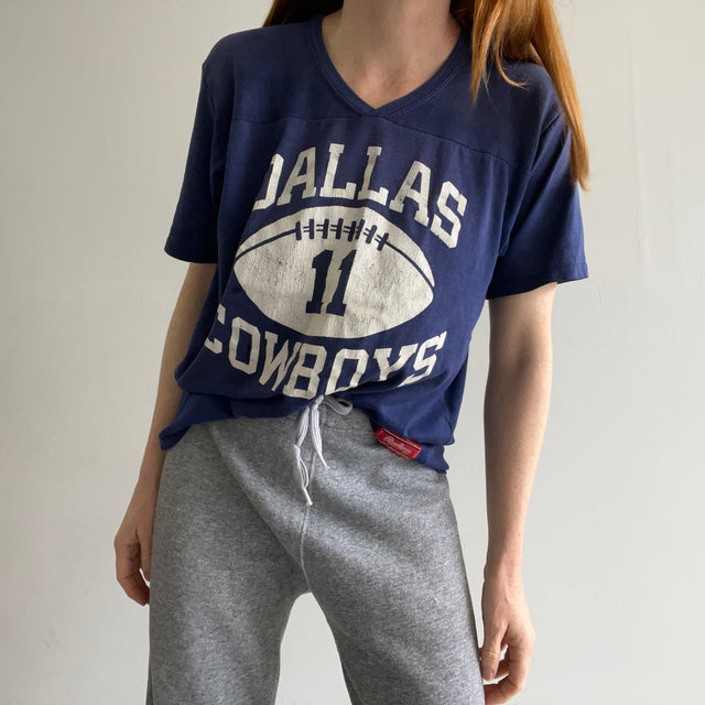 T-shirt de football Dallas Cowboys des années 1980 super fin et ample par Rawlings