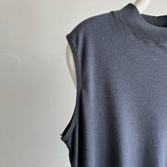 1990s Blank Faded Sleeveless Mock Neck Tank Top (That I have on backwards by mistake)