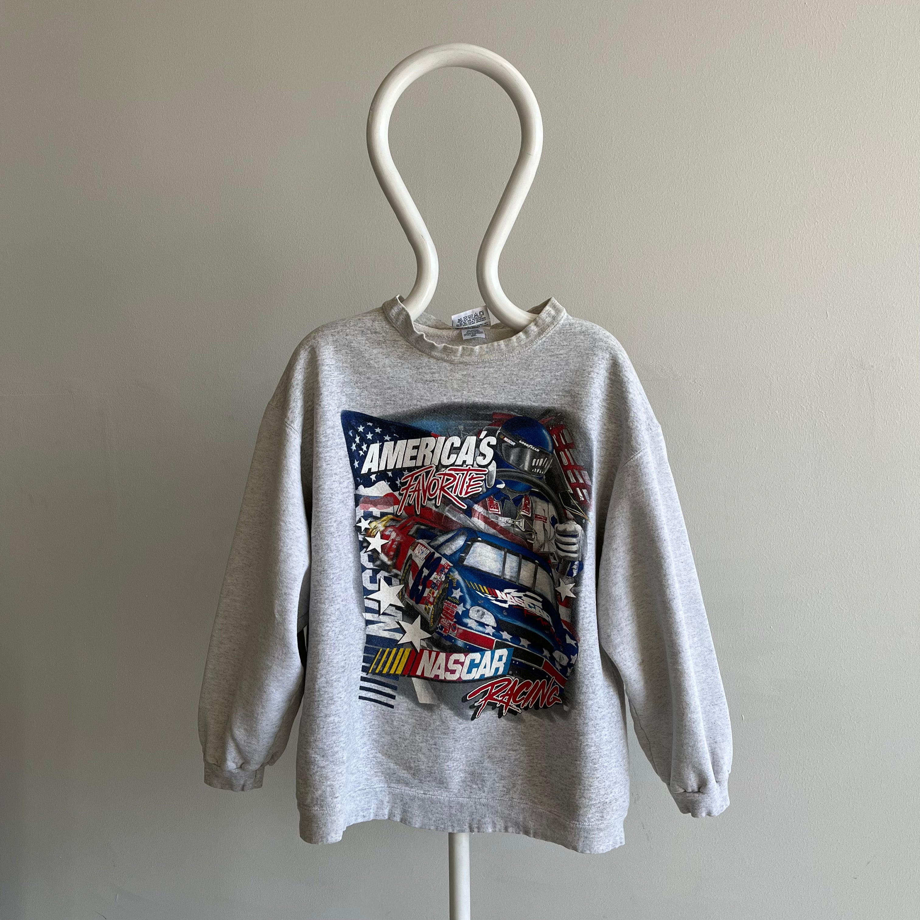 1990s NASCAR Front and Back Mostly Cotton Sweatshirt