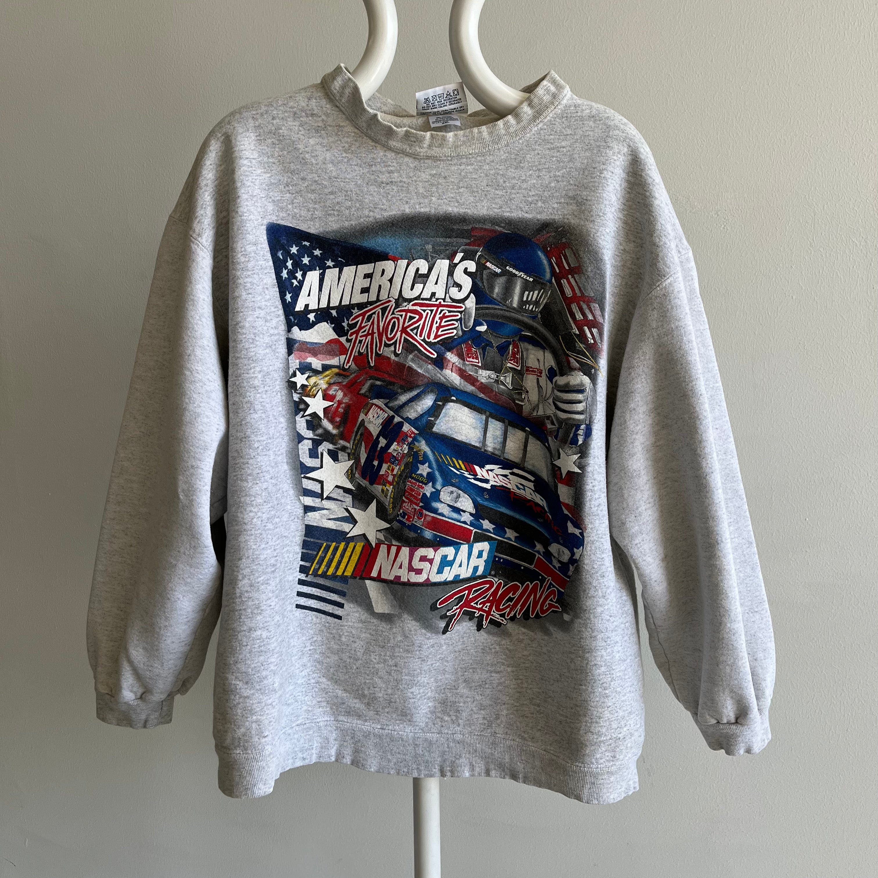 1990s NASCAR Front and Back Mostly Cotton Sweatshirt