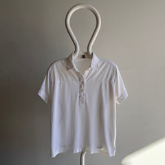 GG 1980s Soft White Collared T-Shirt