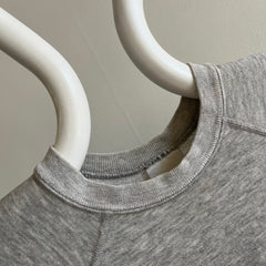 1980s Soft, Slouchy, Stained Blank Gray Raglan