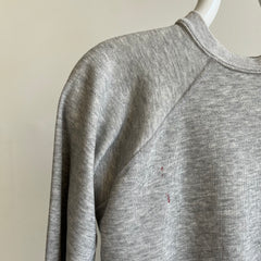 1980s Soft, Slouchy, Stained Blank Gray Raglan