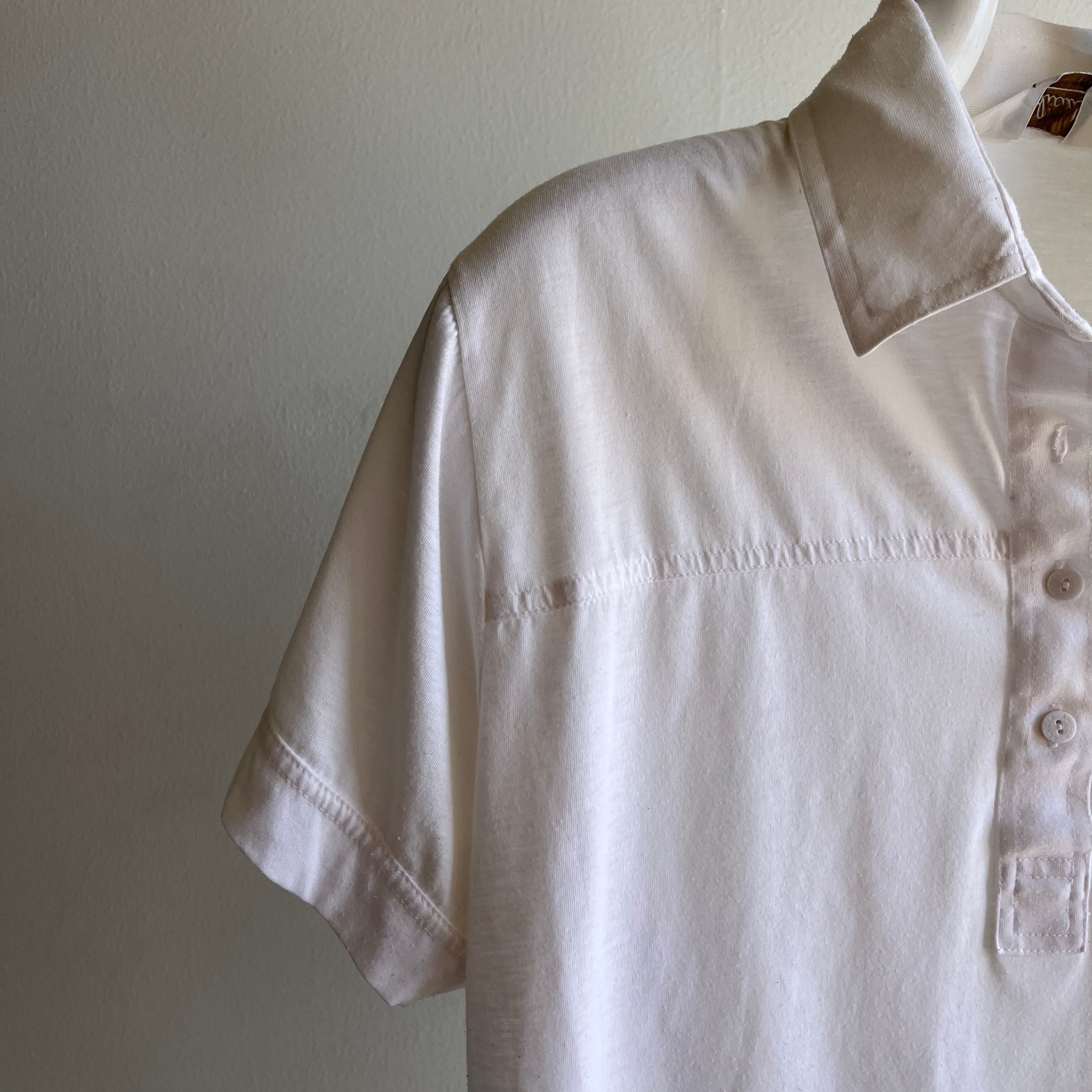 GG 1980s Soft White Collared T-Shirt