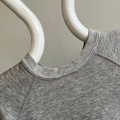 1980s Soft, Slouchy, Stained Blank Gray Raglan