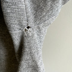 1970s EPIC Medium Gray Cut Neck Pullover Hoodie - OMG!!