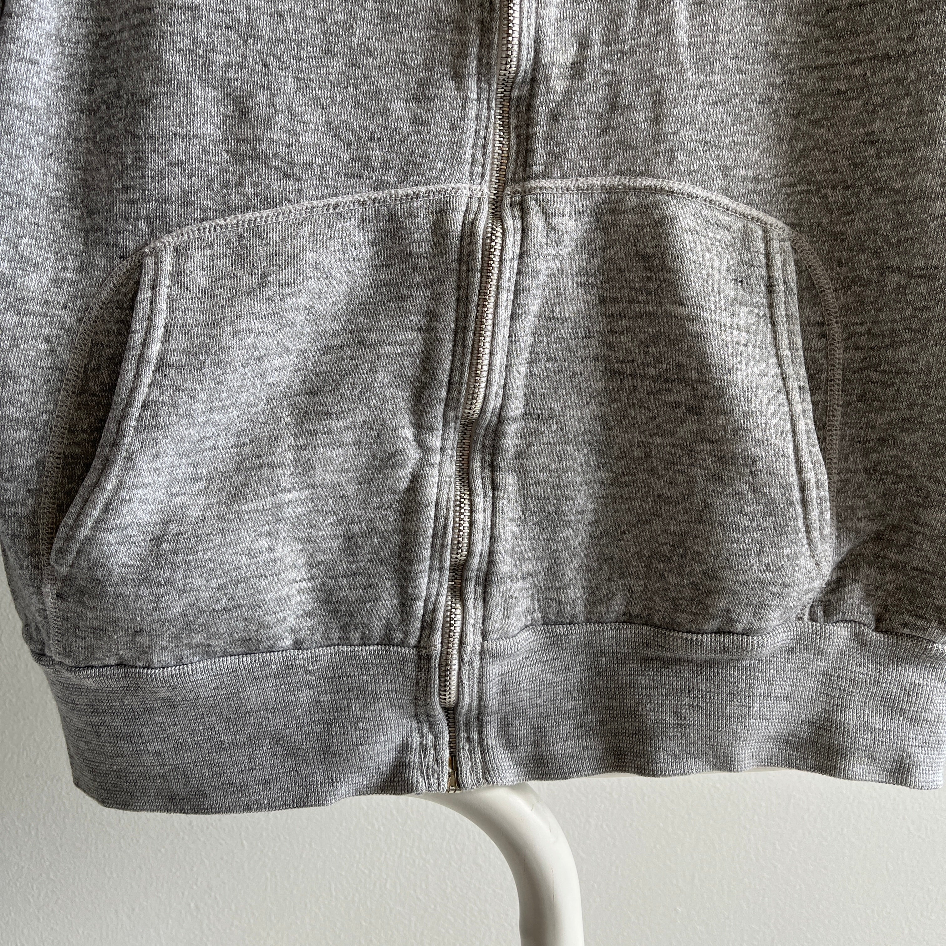 1970/80s Soft Gray Zip Up Hoodie