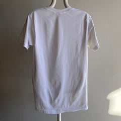 GG 1980s Excellent USA Made Blank White Cotton T-Shirt by BVD