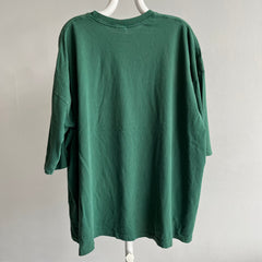 1990 T-shirt à poche vert forêt extrêmement surdimensionné
