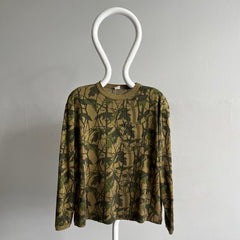 1980s Long Sleeve Bark/Tree Camo Soft and Slouchy T-Shirt