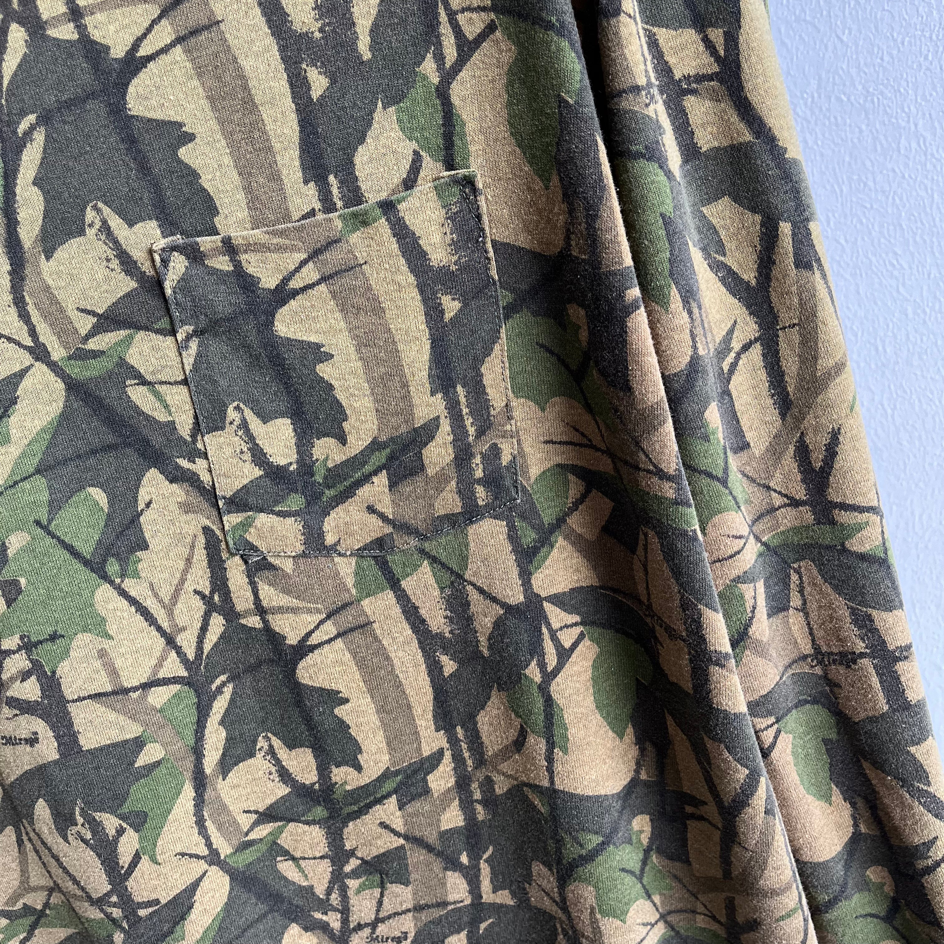 1980s Long Sleeve Bark/Tree Camo Soft and Slouchy T-Shirt