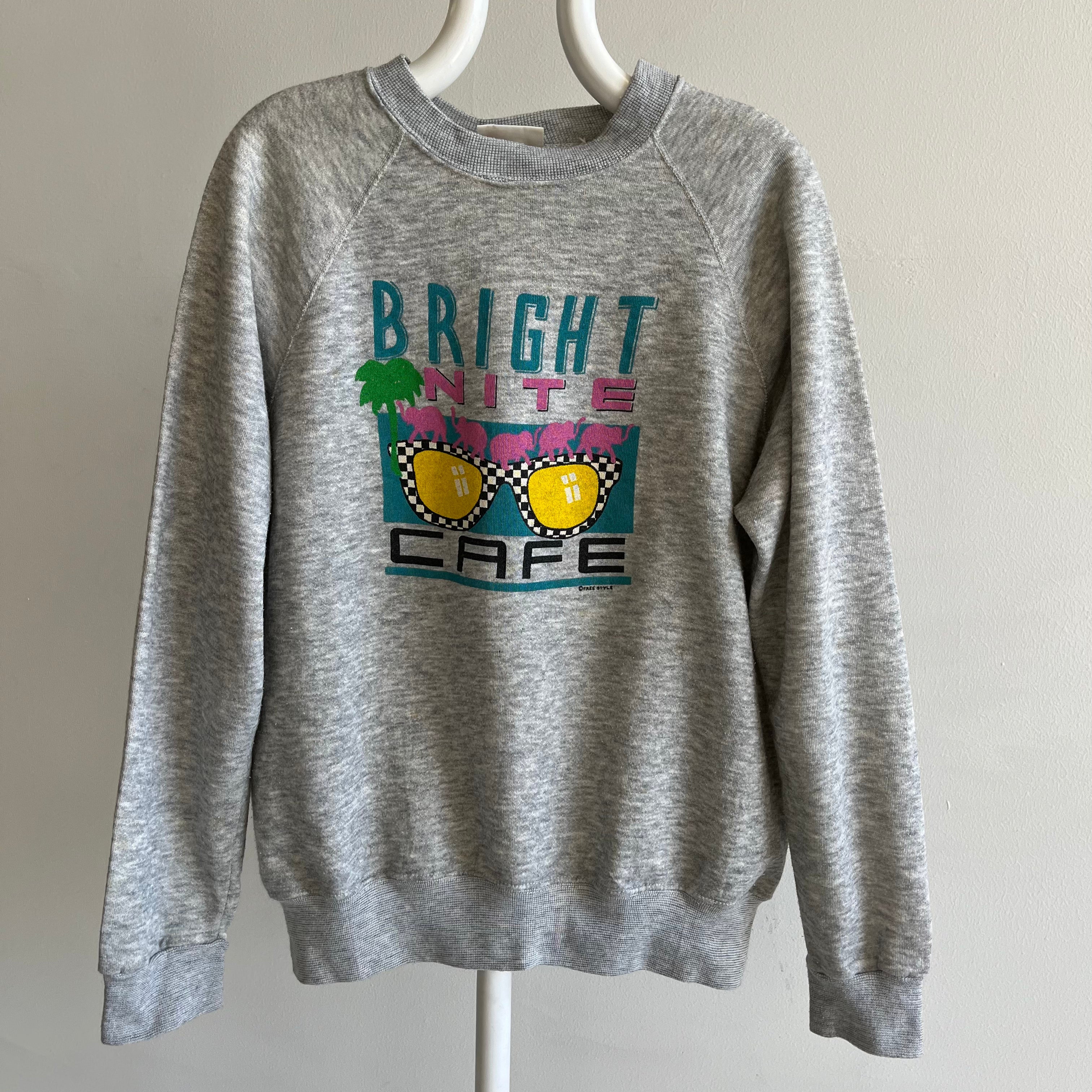 Sweat-shirt Bright Nite Cafe des années 1980