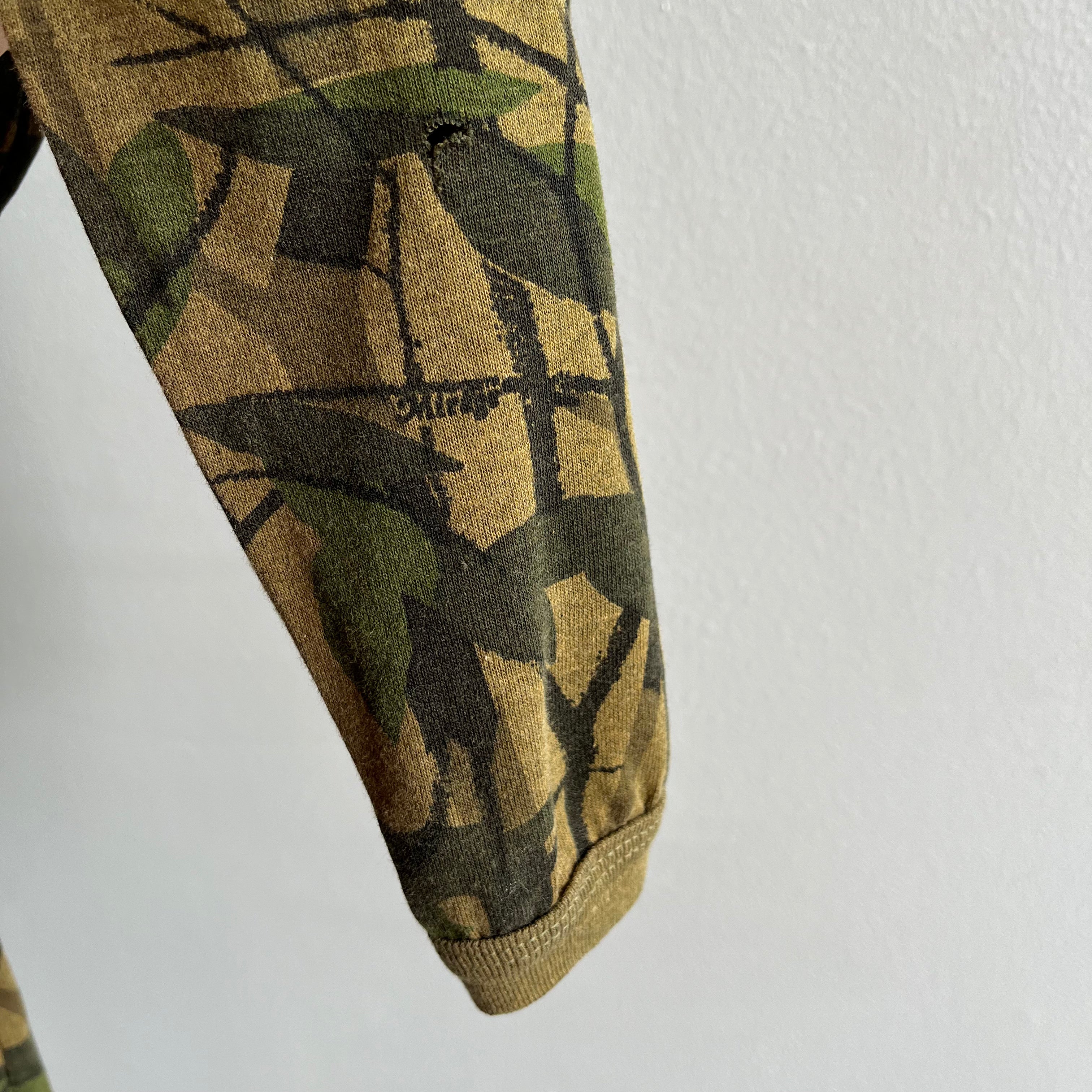 1980s Long Sleeve Bark/Tree Camo Soft and Slouchy T-Shirt