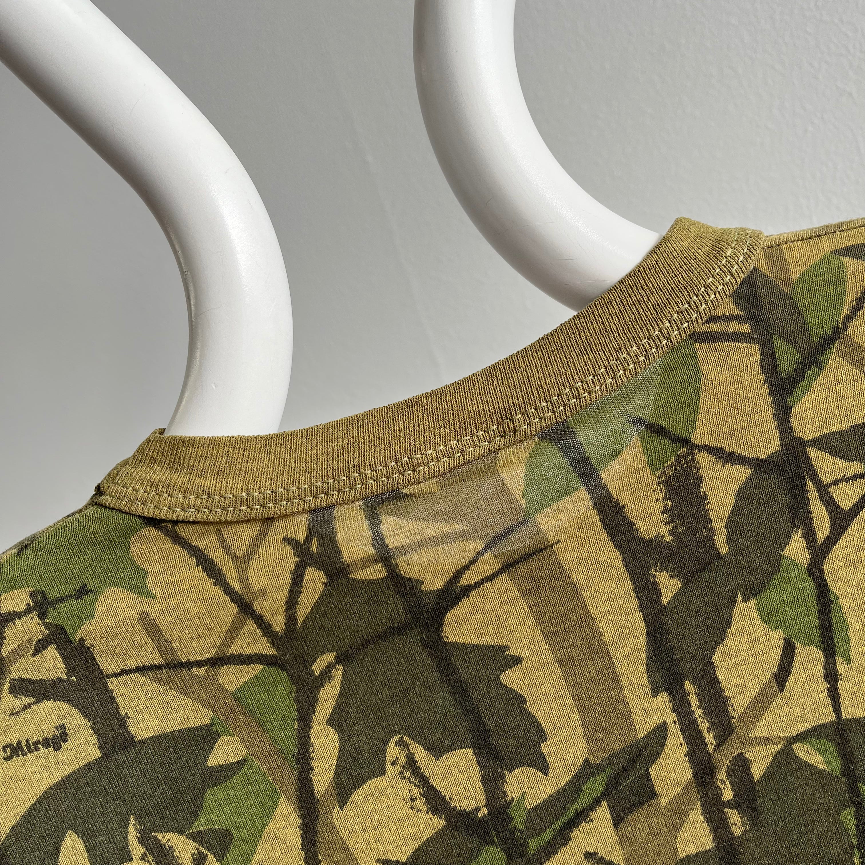 1980s Long Sleeve Bark/Tree Camo Soft and Slouchy T-Shirt