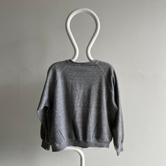 Sweat-shirt raglan ravissant gris moyen des années 1970