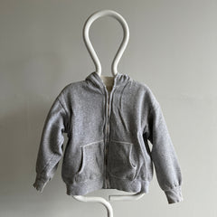 1970s Smaller Size Insulated Zip Up Beyond Awesome Gray Hoodie