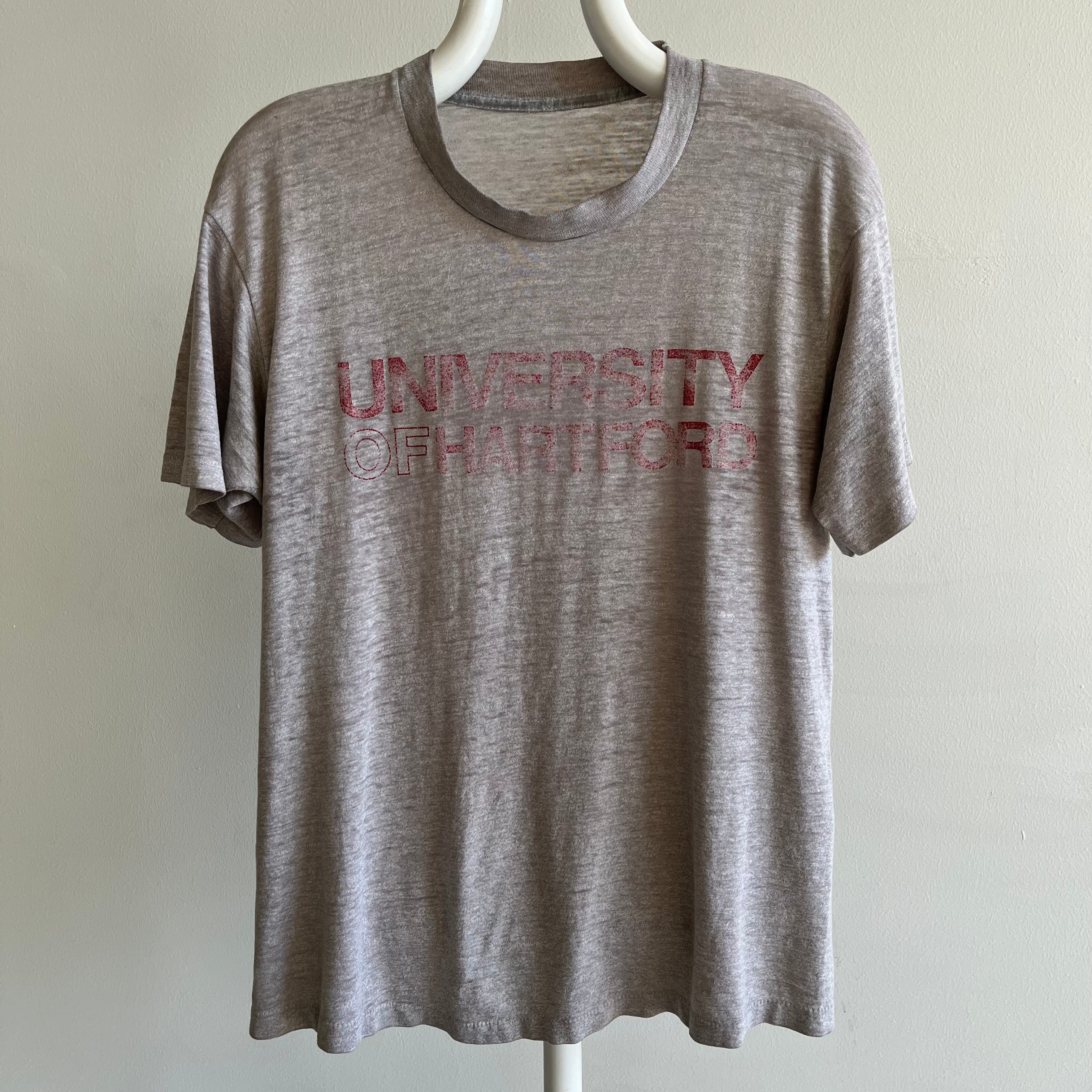 T-shirt Paperthin de l'Université de Hartford des années 1980 !!!!