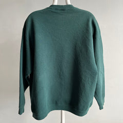 1990s Heavyweight Dark Green Sweatshirt with Mending