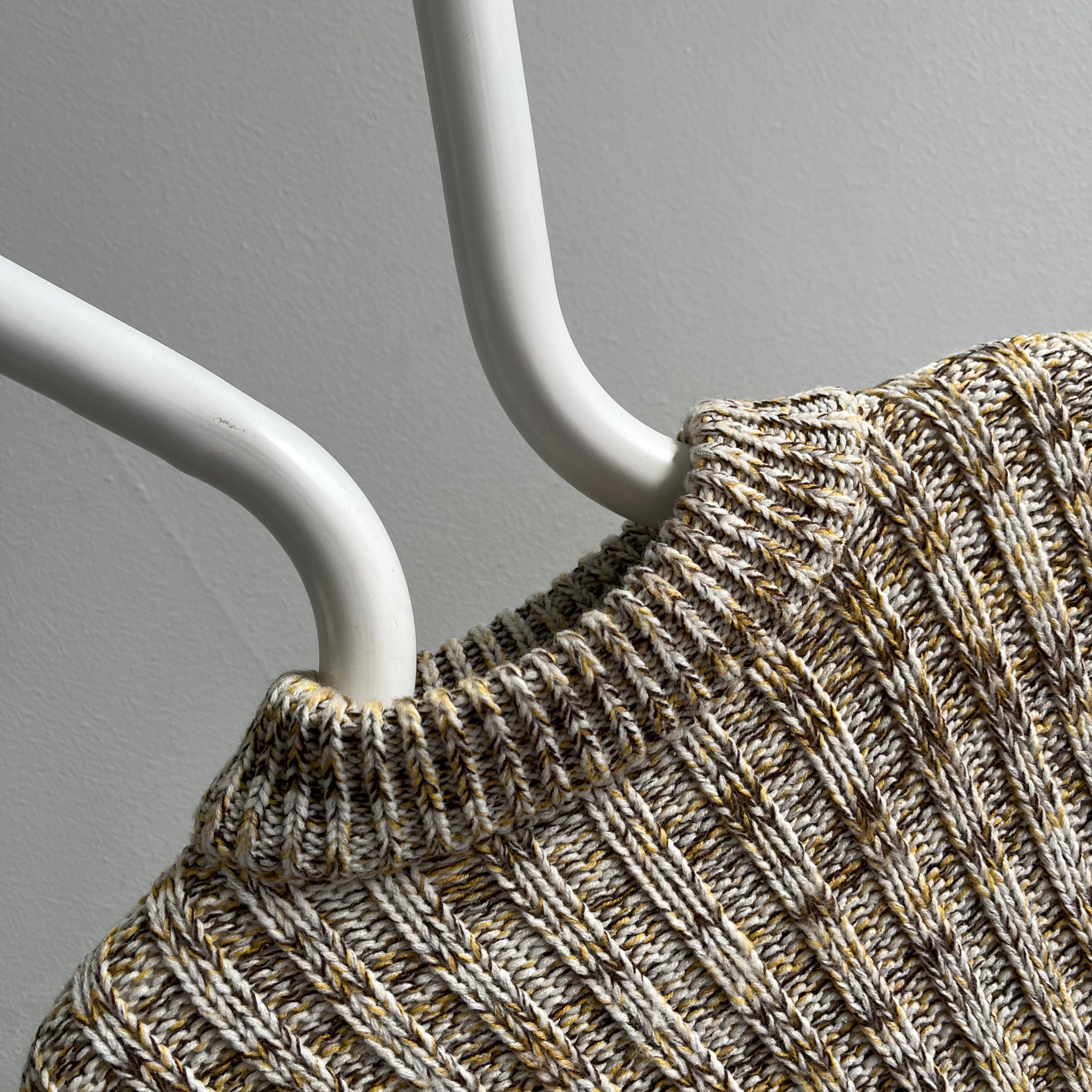 1970s Mock Neck Slouchy Acrlyic Knit Sweater