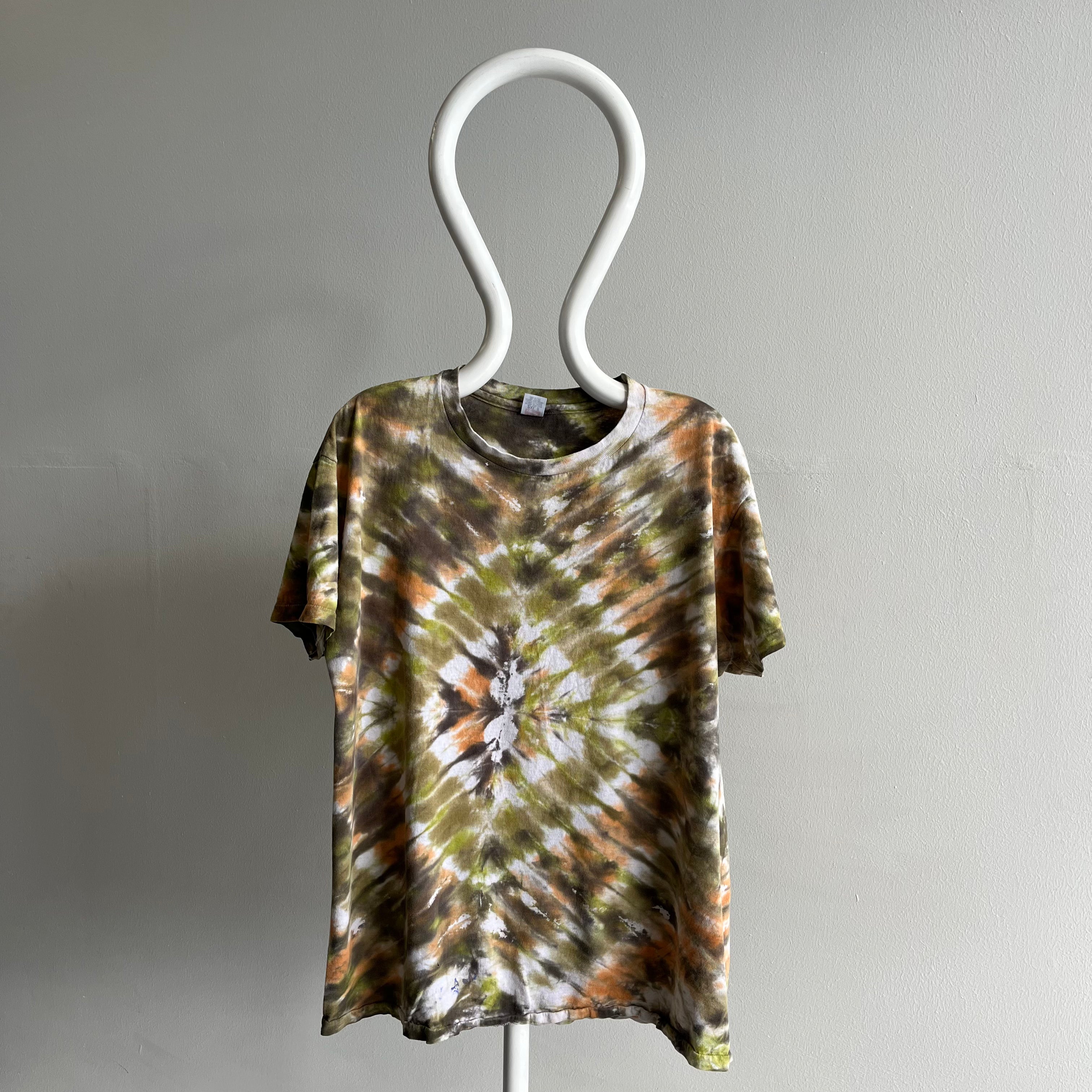 1980s RAD DIY Neutral Colored Tie Dye T-Shirt by Hanes