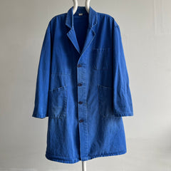 1980s Notched Lapel French Chore Duster