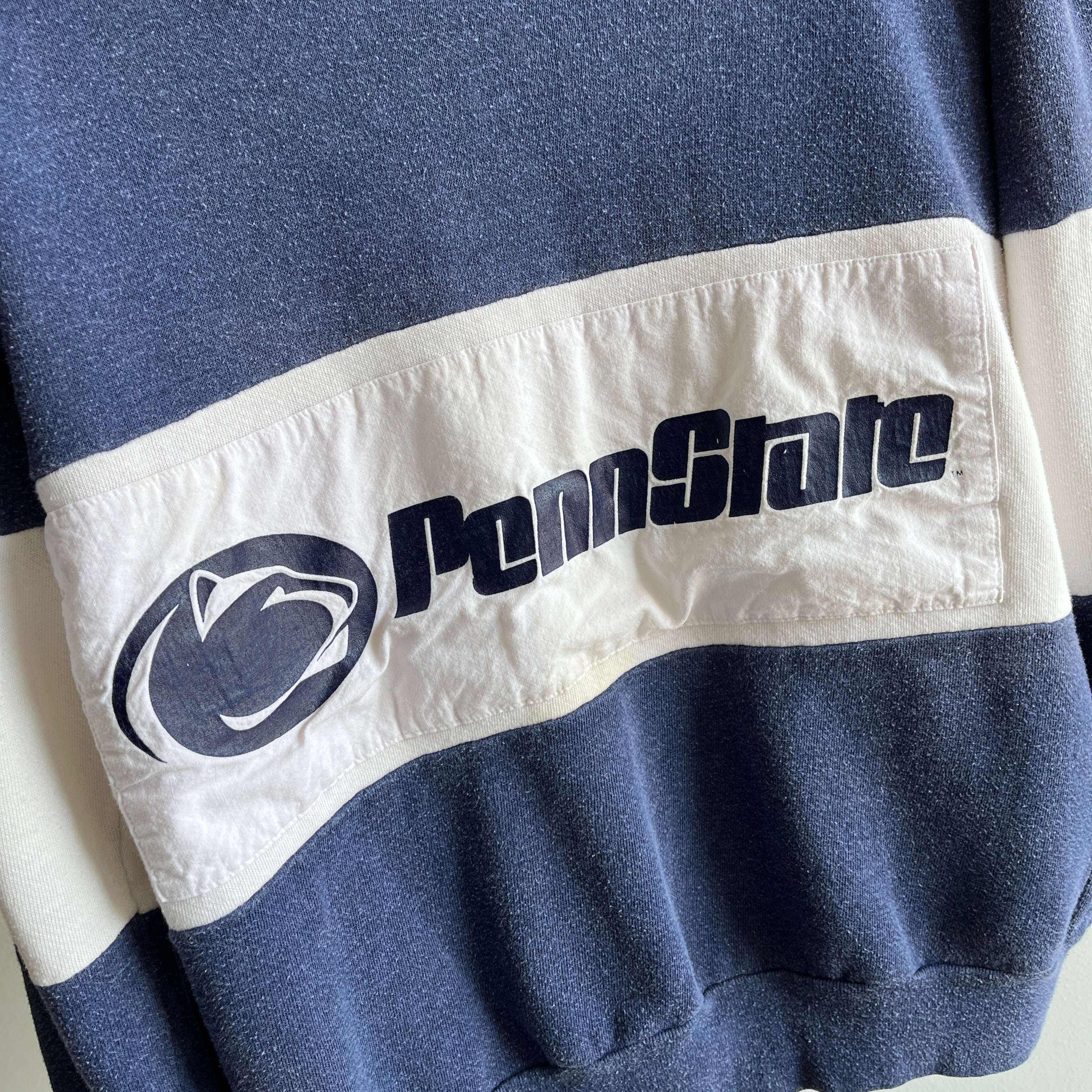 Sweat Penn State Color Block des années 1980 par Nutmeg Mills