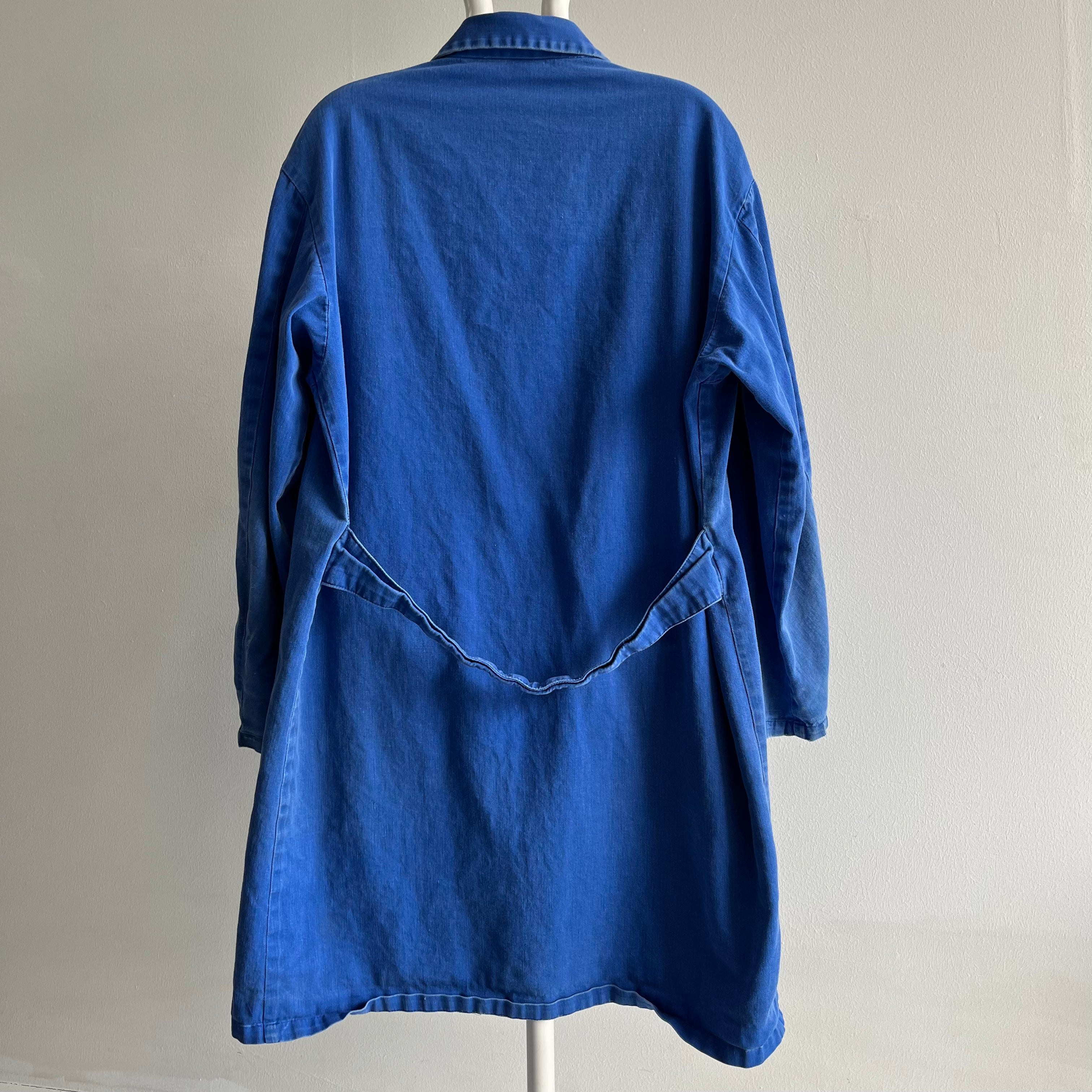 1980s Notched Lapel French Chore Duster