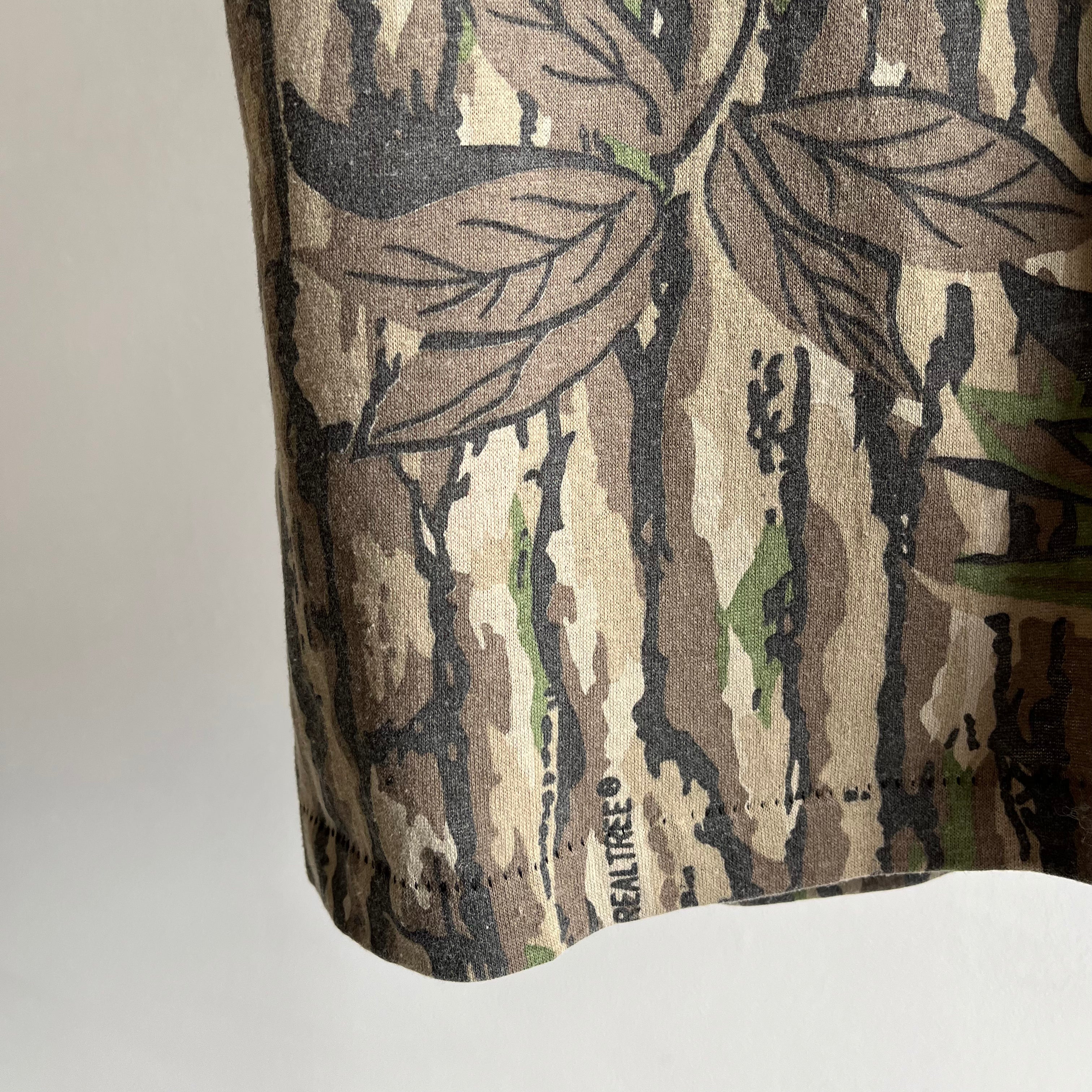 1980/90s Real Tree Camo t-Shirt with a Rolled Neck and Pocket