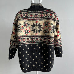 1990s Hand Knit Jones New York Winter Mock Neck Sweater