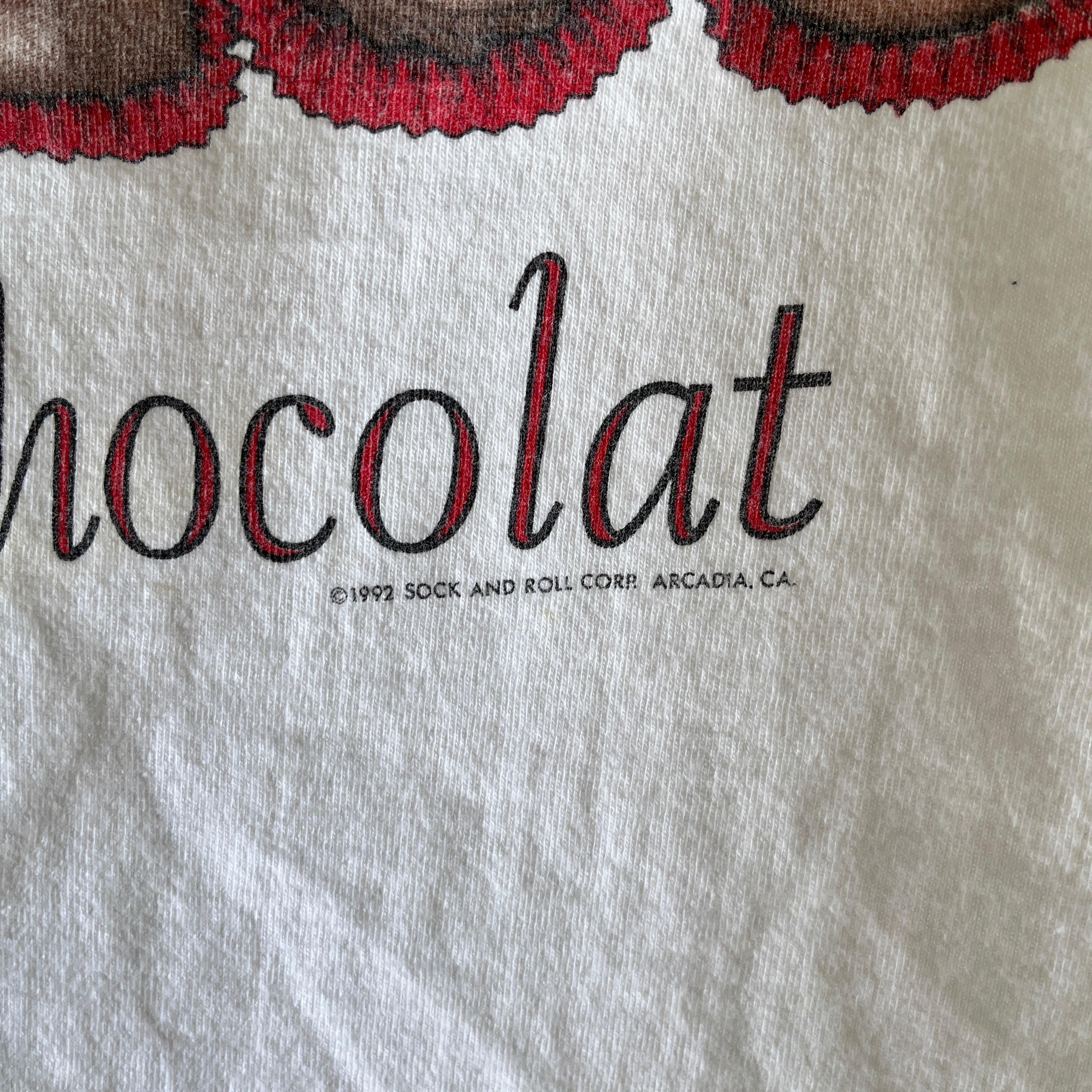 1992 Le Chocolat Cotton T-Shirt by Tee Jays – Red Vintage Co