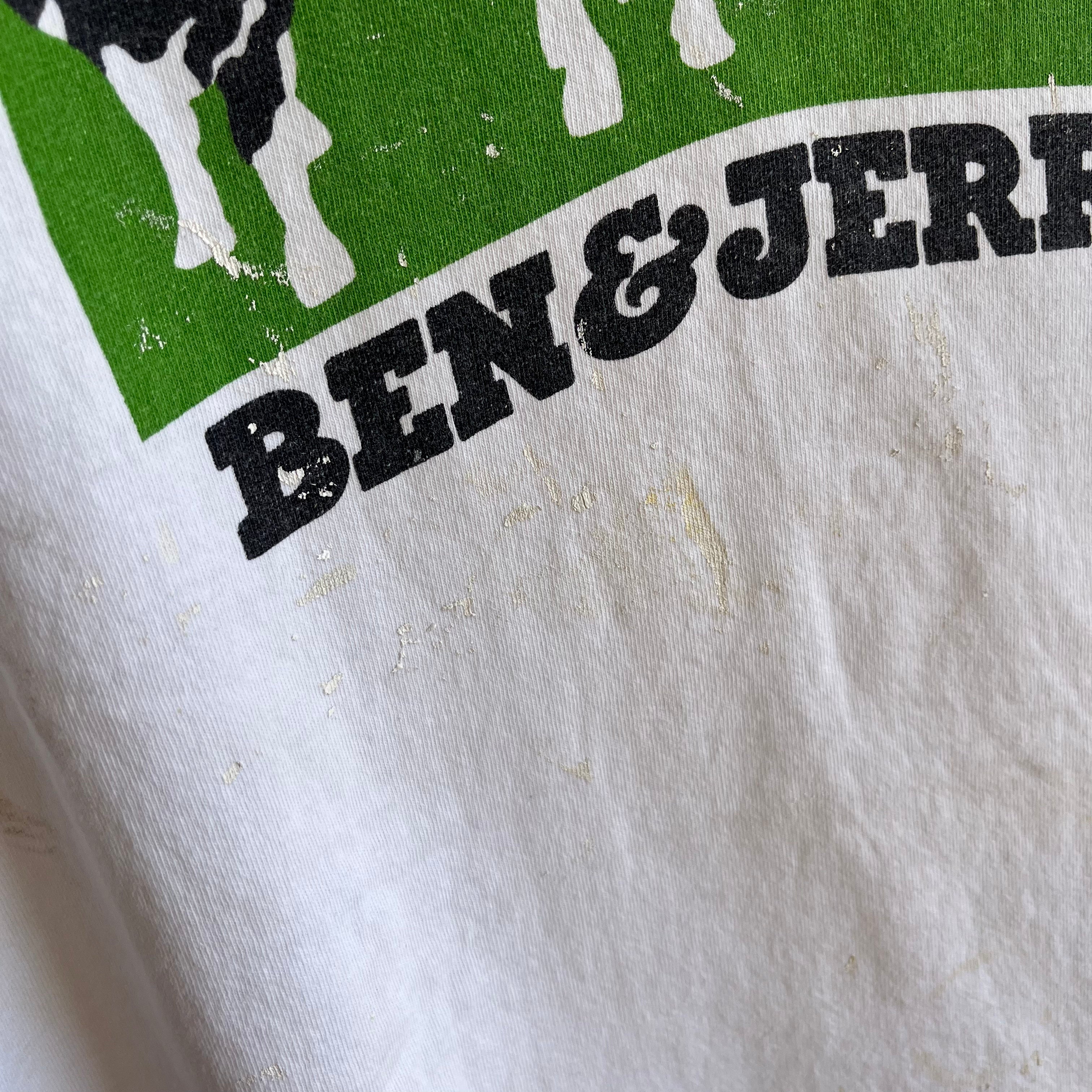 1992 Paint Stained Ben and Jerry's Paint Cotton T-Shirt by Anvil