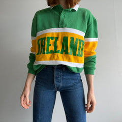 Sweat-shirt Henley à col tricolore Irlande des années 1980 !!!