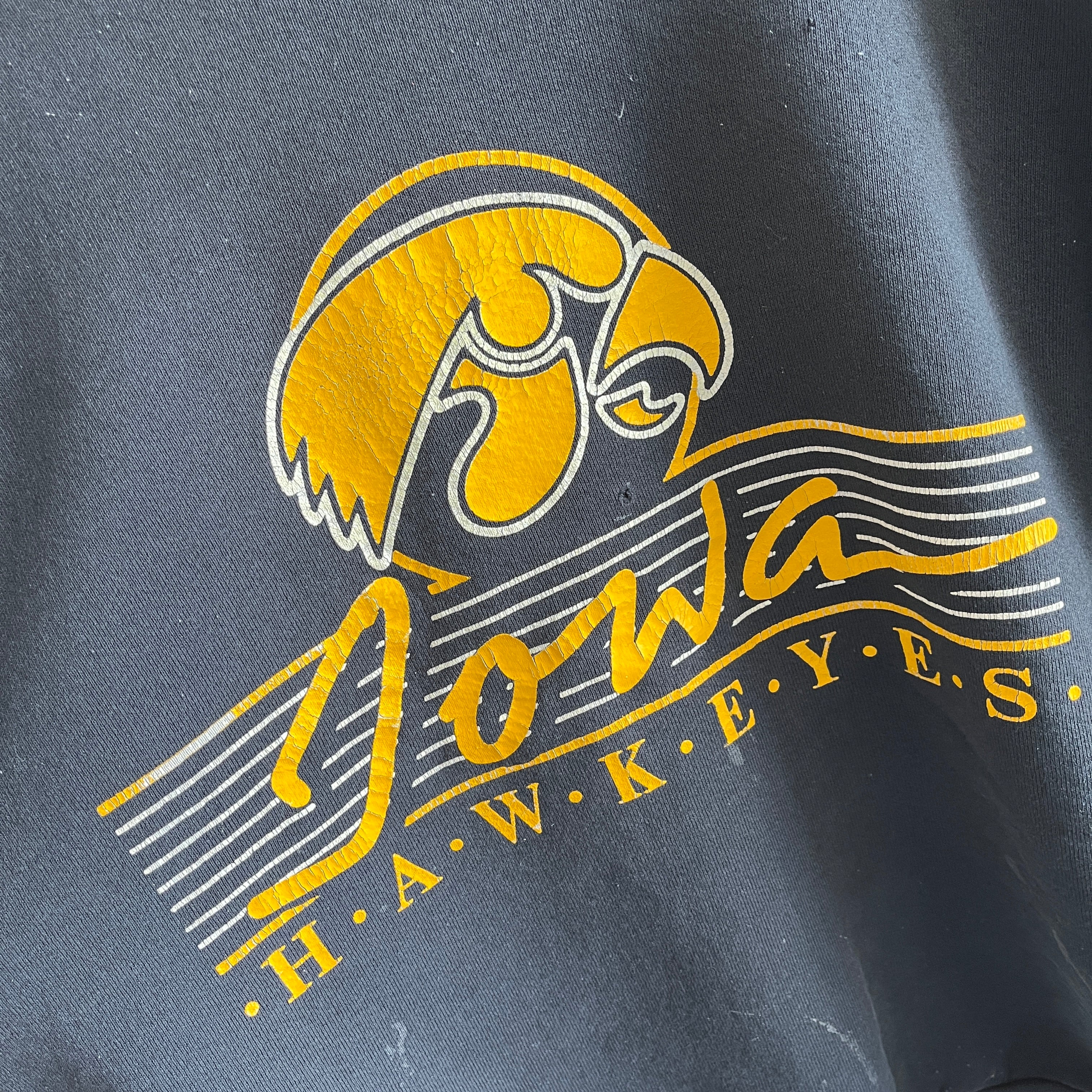 1980s Iowa Hawkeyes Destroyed Sweatshirt