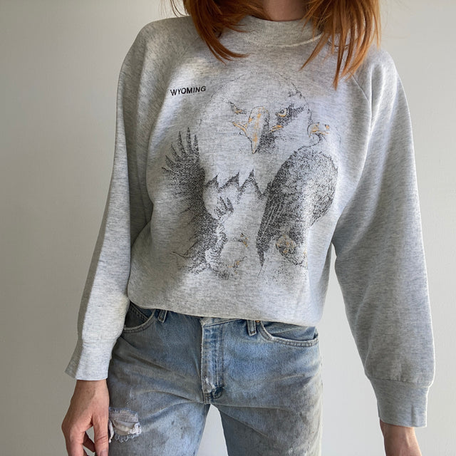 1980s FOTL Faded and Thin (TRÈS) Eagle Wyoming Sweat-shirt