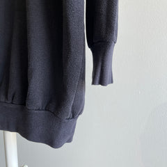 1980s Classic Faded Black to Gray Raglan Sweatshirt