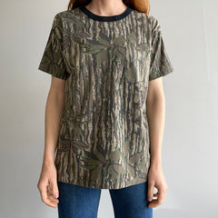 1980/90s Real Tree Camo t-Shirt with a Rolled Neck and Pocket