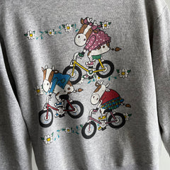 1994 Hipster Cows on Bikes Sweatshirt