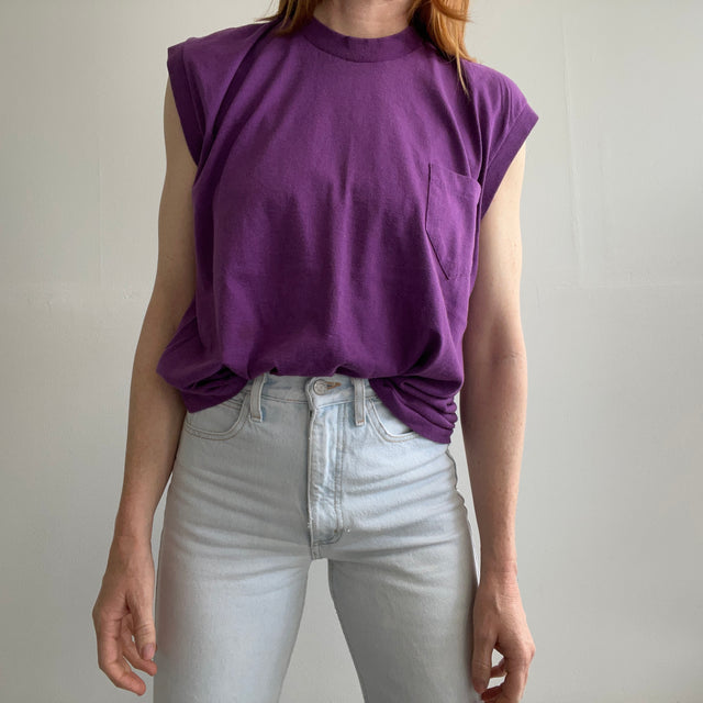 Débardeur de poche violet des années 1980 - LA marque ORIGINALE "Pocket Muscle"!