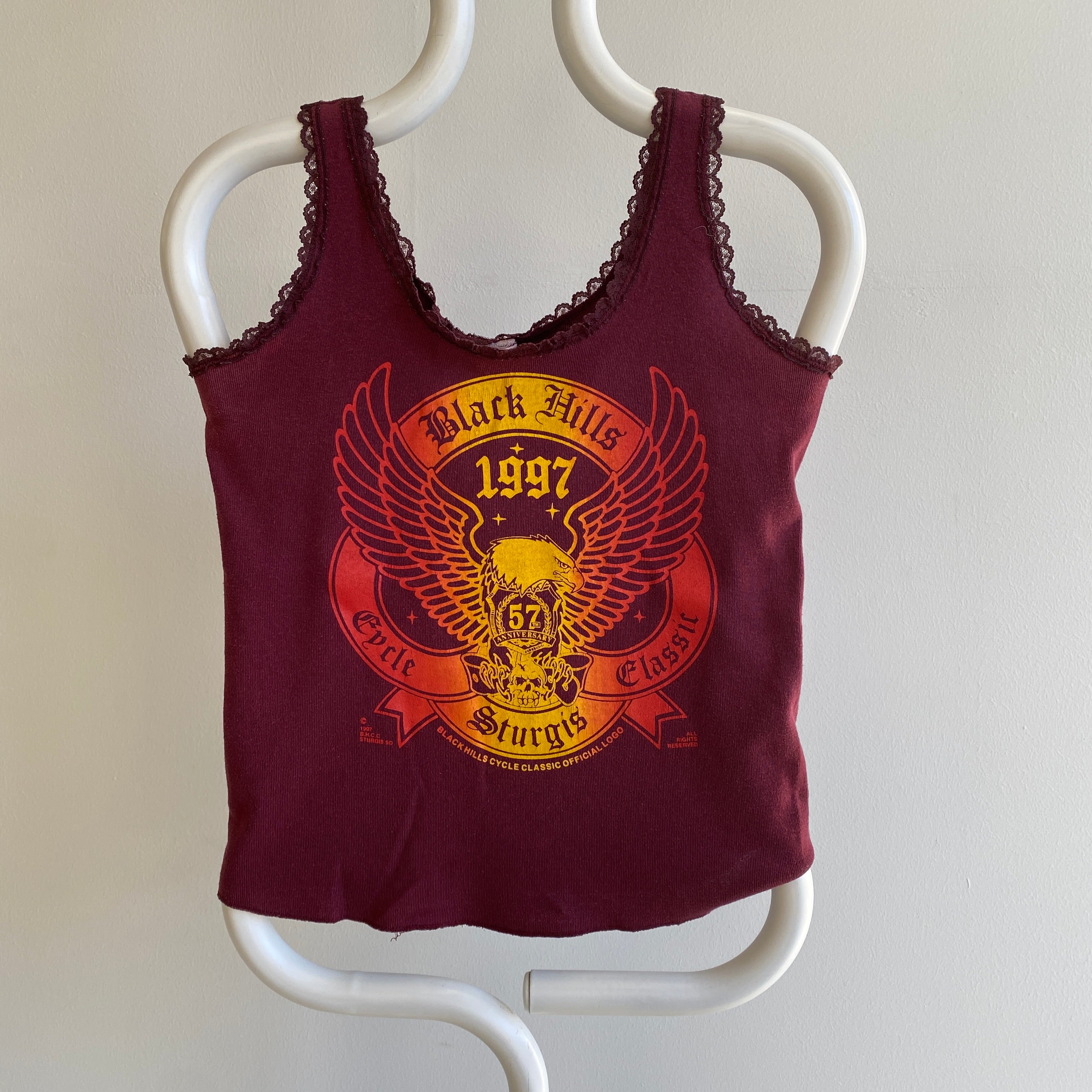 1997 Sturgis 57 Year Anniversary Tank Top with Lace