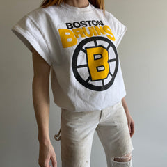 1980s DIY Cut Sleeve Boston Bruins Warm Up Sweatshirt - WOWOWOW