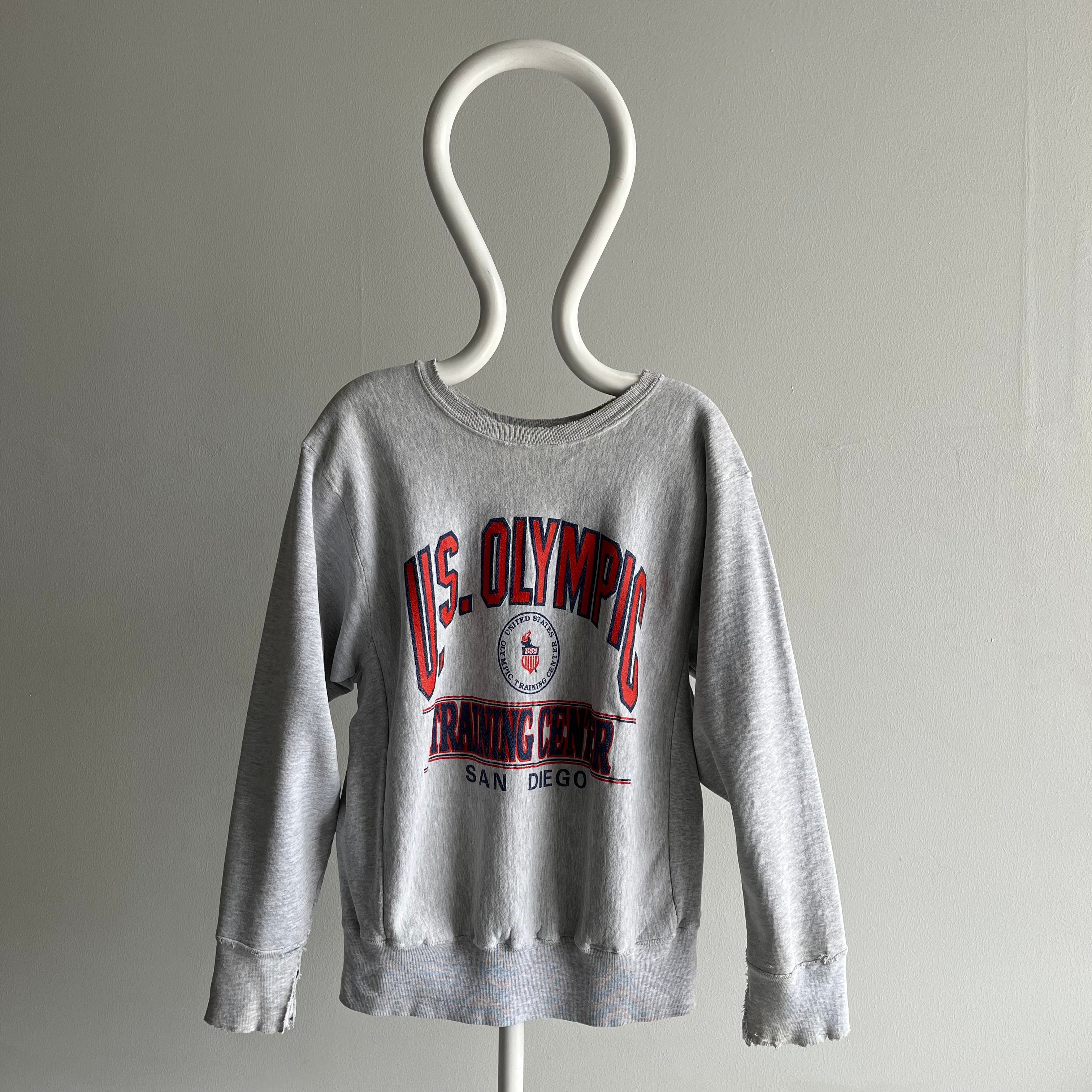 1990s U.S. Olympic Training San Diego Thrashed Cuff Sweatshirt