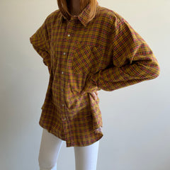 2000s Mustard Plaid Cowboy Flannel