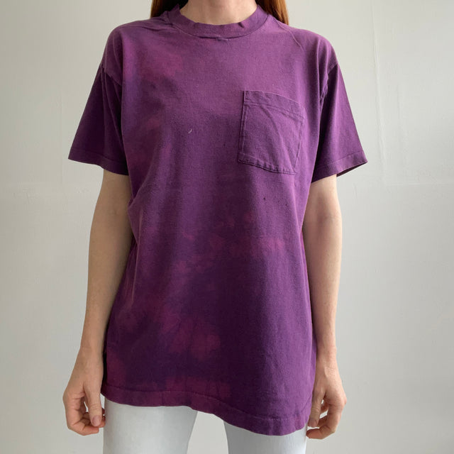 1980s Bleach Faded to Perfection Purple Pocket T-Shirt by FOTL