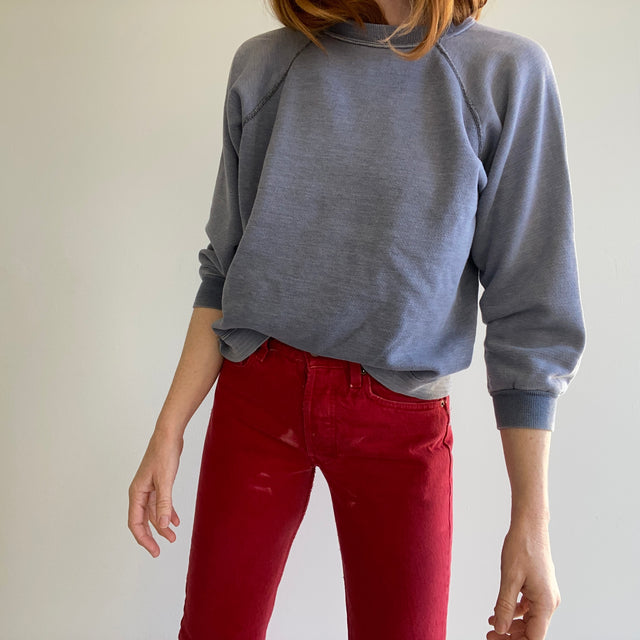 1970s WOWOWOWOW Ultra Thin, Faded, Worn and Soft Raglan Sweatshirt