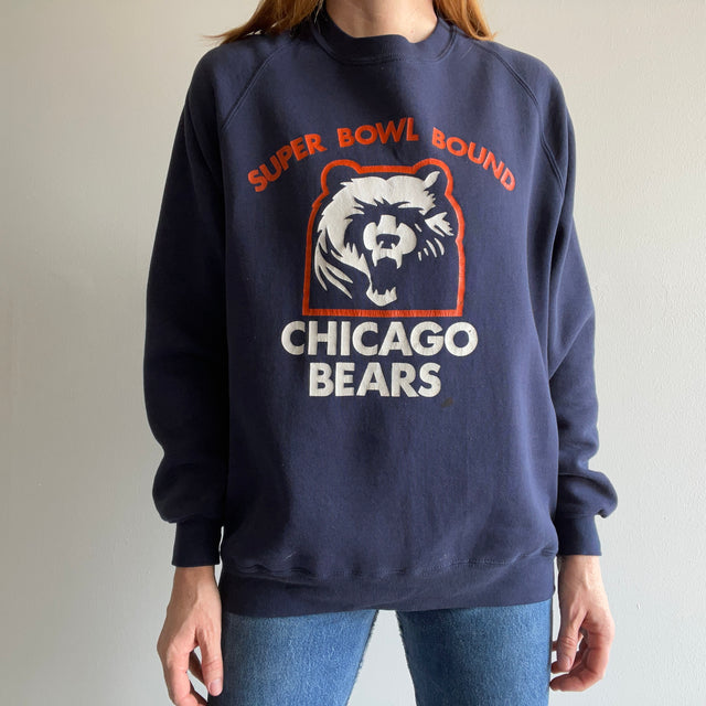 1985 Chicago Bears "Super Bowl Bound" Front and Back Sweatshirt - !!!
