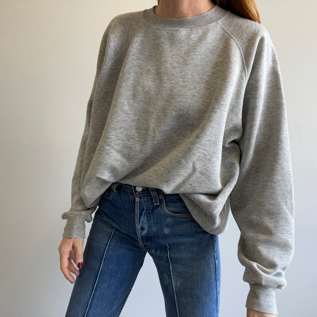 1980s Paint Stained Oversized Blank Gray Sweatshirt